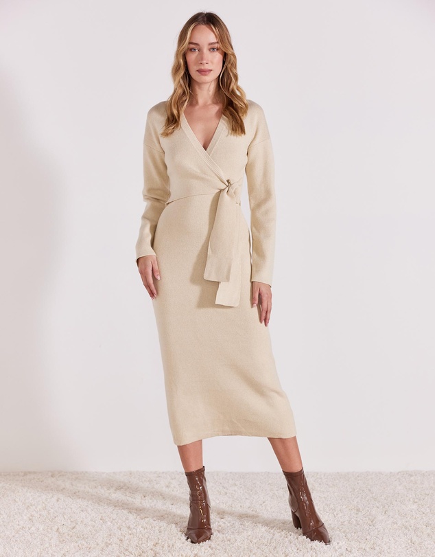 Women Midi Dresses | Marika Wrap Knit Dress – UJ32796