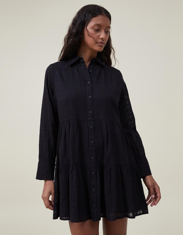 Women Long Sleeve Dresses | Shannon Button Front Shirt Mini Dress – JG66702