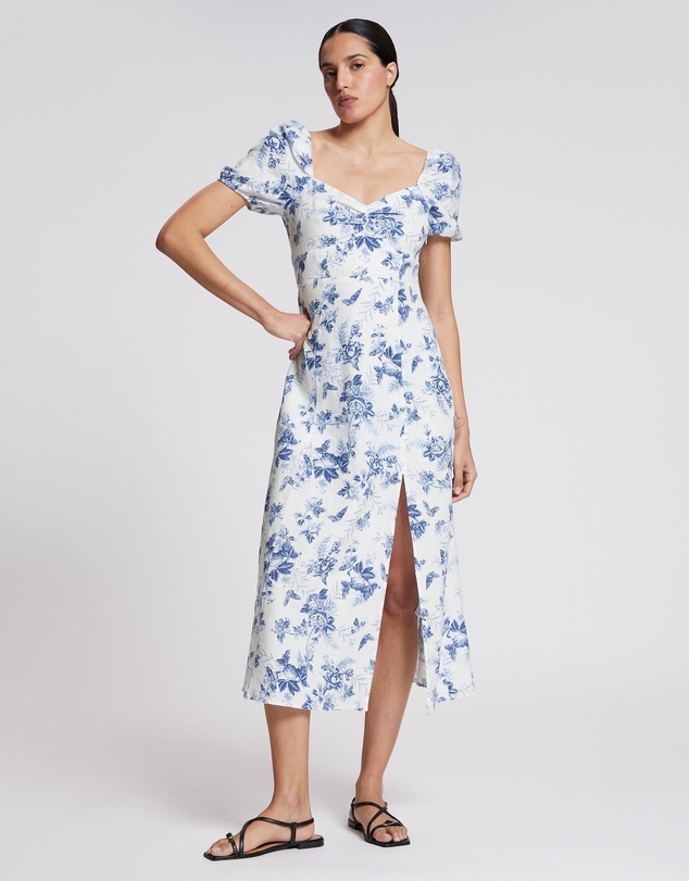Women Midi Dresses | LA Aaron Dress Linen – XF76863