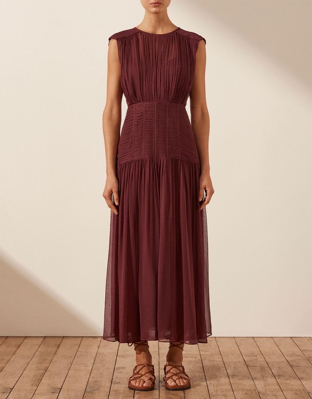 Women Midi Dresses | Marquis Ruched Sleeveless Midi Dress – JA21543