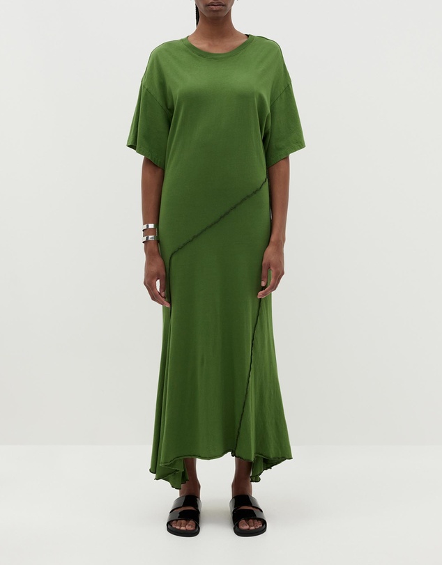 Women Midi Dresses | Contrast Topstitch Short Sleeve Dress – QP84086