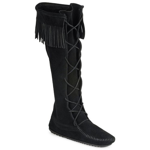 Women Boots | Minnetonka SINGLE FRINGE Black – WJQ0730